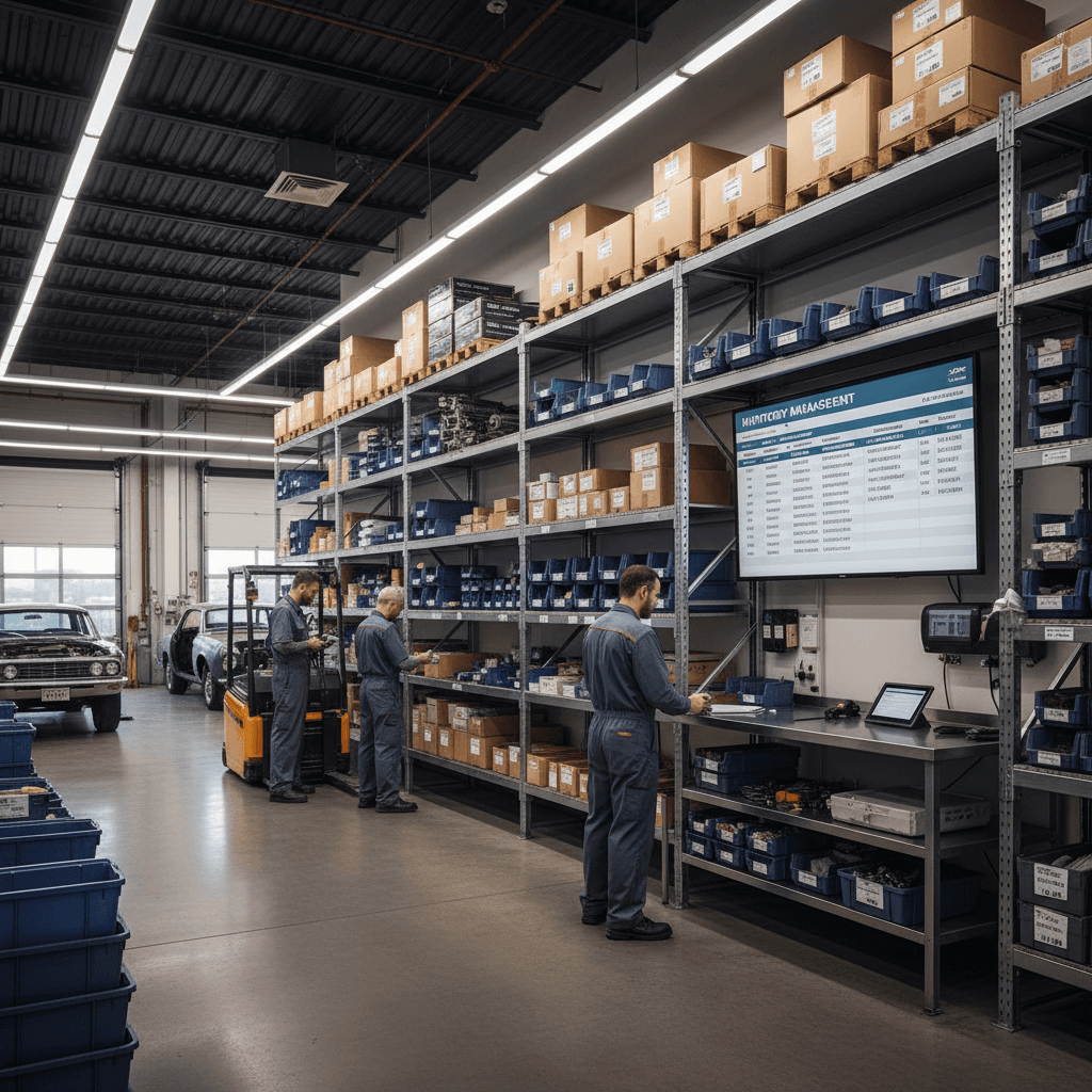 Ersatzteilbestand in der professionellen Autowerkstatt